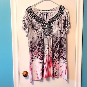 Multi colored silk top